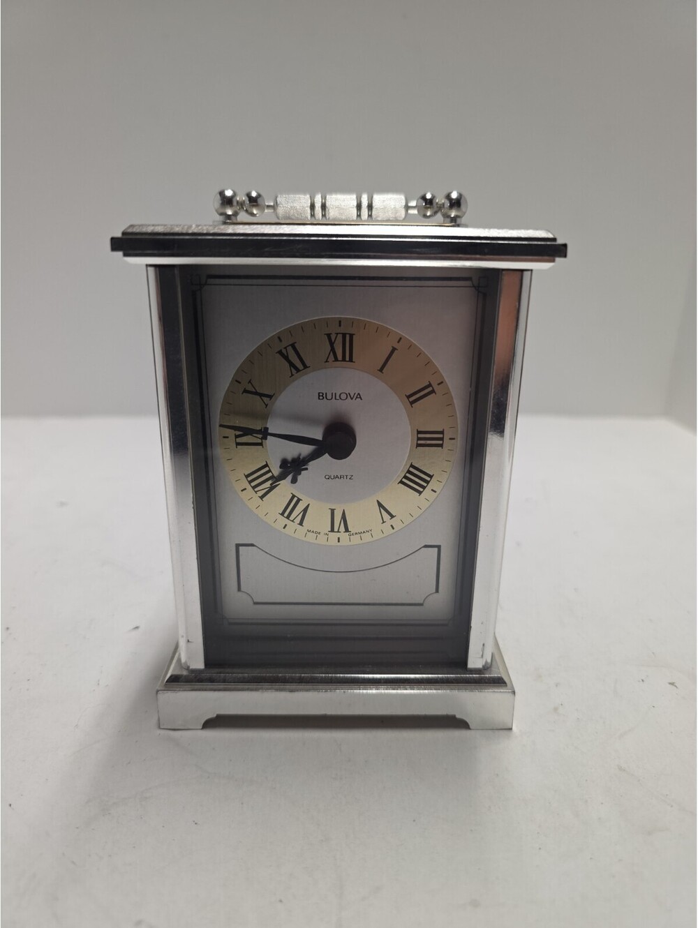West Germany Bulova Quartz Carriage Analog Clock WORKS